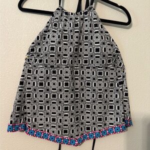 a.n.a Black and White Geometric Swim Top